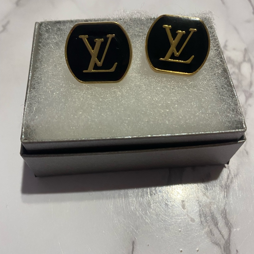 Louis Vuitton button earrings